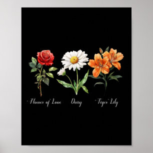 Poster Floral Sutil Anti Trump Flor De Amor Margarida Tig