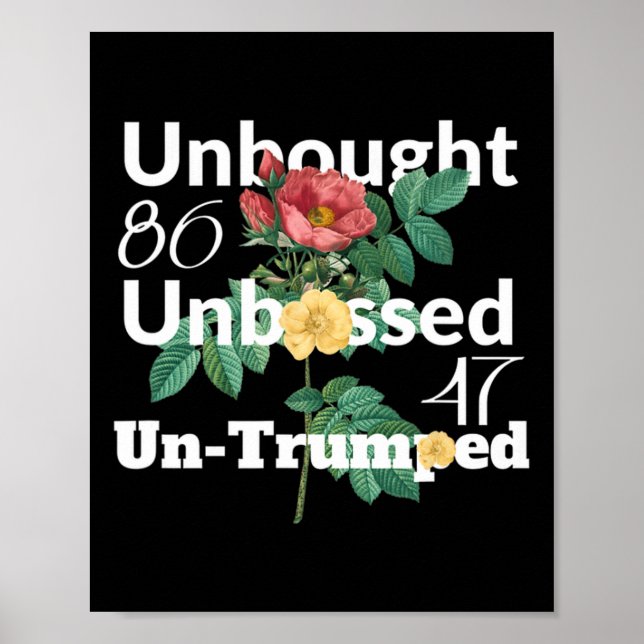 Poster Floral Sutil Não Comprado Não Preso Sem Armadilha. (Frente)