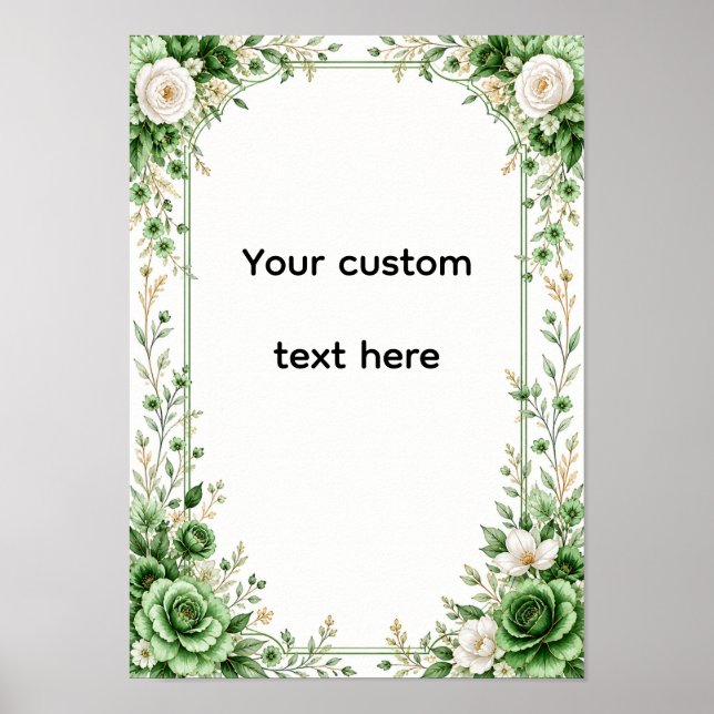 Poster Floral Verde Elegante (Frente)