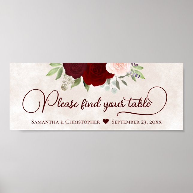 Poster Floral Vermelho e Rosa Por Favor Encontre O Cabeça (Frente)