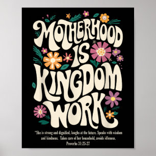 Poster Floral Vintage Motherhood Is Kingdom Work Mama Mot
