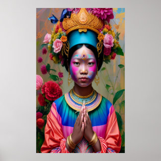 Poster Floral young princess 