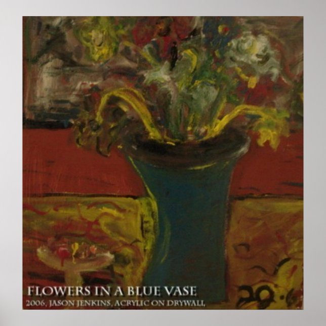 PÓSTER FLORAS EM UM VASELO AZUL (Frente)