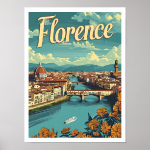 Poster Florença Clássica Itália - Viagens vintage Retroat