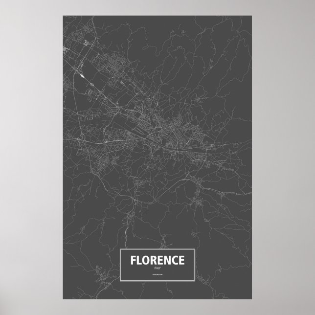 Póster Florença, Itália (branco a preto) (Frente)