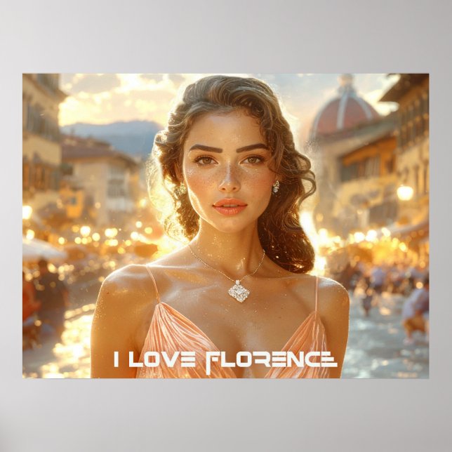 POSTER FLORENÇA - ITÁLIA - EU AMO FLORENÇA (Frente)
