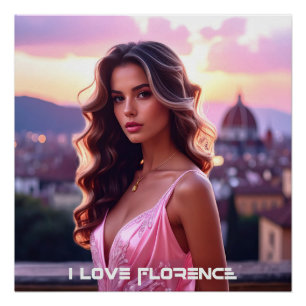 PÓSTER FLORENÇA - ITÁLIA - EU AMO FLORENÇA
