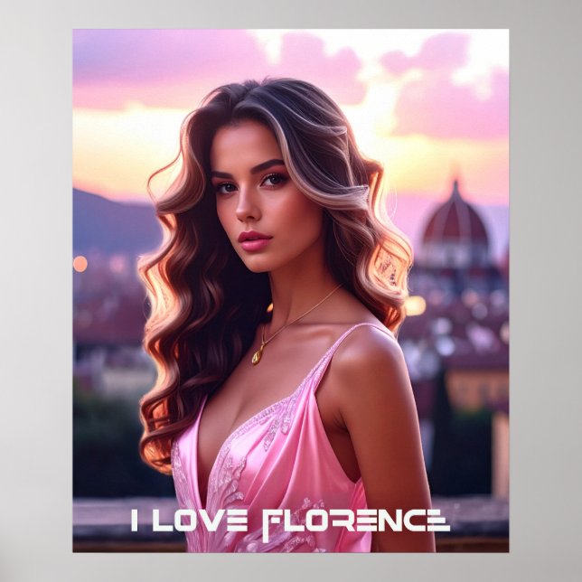POSTER FLORENÇA - ITÁLIA - EU AMO FLORENÇA (Frente)