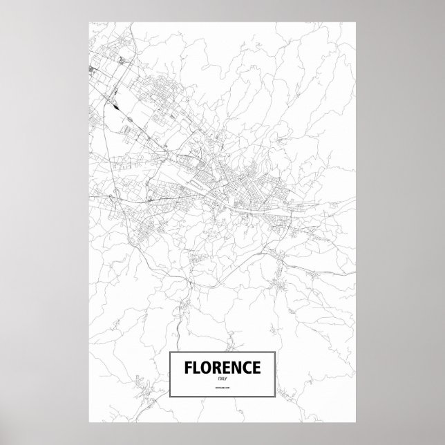 Póster Florença, Itália (preto no branco) (Frente)