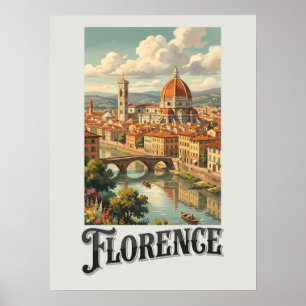 Poster Florença Itália Viagem Antiga