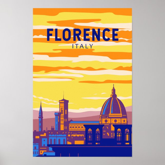Poster Florença Itália Viagem Arte Vintage (Frente)