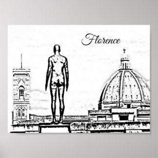 Poster Florence Duomo Black & White Gormley