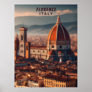 Poster Florence Duomo Papais noeis Maria del Fiore Itália