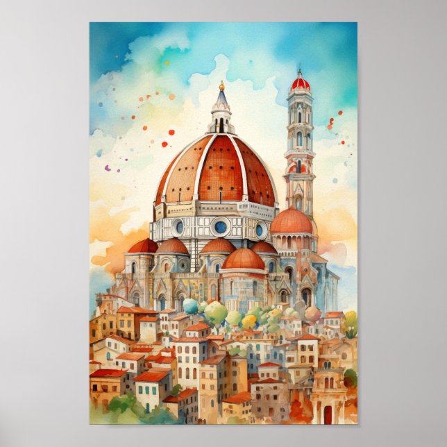 Poster Florence Italy Famous Viagem (Frente)