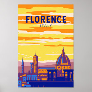 Poster Florence Italy Viagem Art Vintage