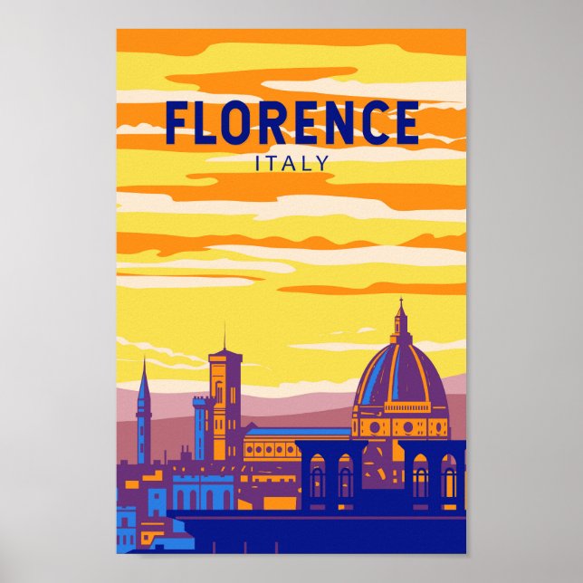 Poster Florence Italy Viagem Art Vintage (Frente)