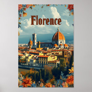 Poster Florence Italy Vintage Art Viagem