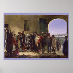 Póster Florence Nightingale sendo ferida em Scutari