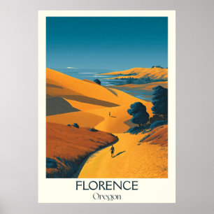 Poster Florence Oregon Vintage Coastal Dune Viagem Art