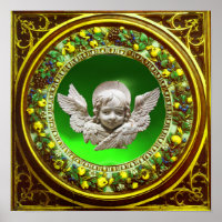 FLORENTINE RENAISSANCE ANGEL GREEN FLOREN CROWN