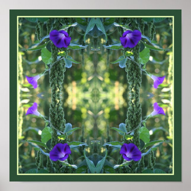 Poster Flores Abstratas de Maravilha Roxa Selvagem (Frente)
