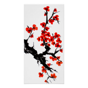 Póster Flores alaranjadas