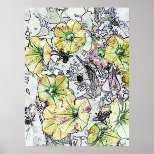Póster Flores amarelas selvagens por Lina 2013