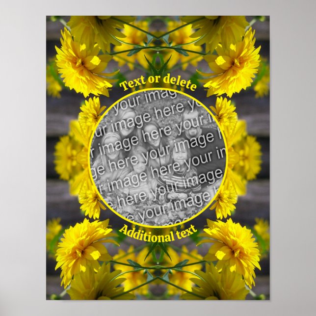 Poster Flores Ao Sol Adicionam Sua Foto Personalizada (Frente)