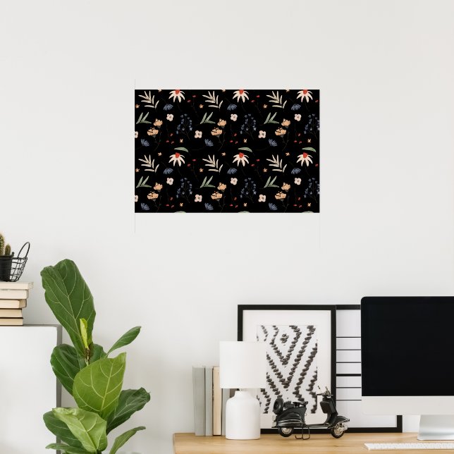 Poster Flores aquáticas simples 1 (Escritório em casa)
