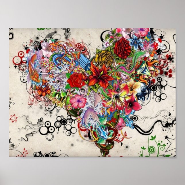 Póster Flores Artísticas (Frente)