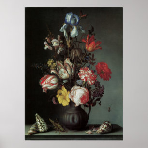 Póster Flores Barrocas Vintage por Balthasar van der Ast