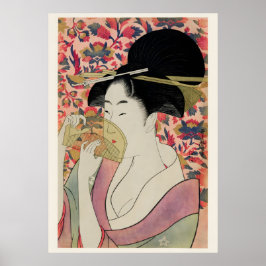 Poster Flores & Beleza Período Edo Pintura de Geisha