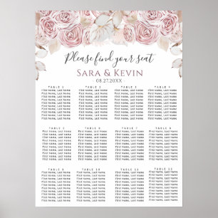 Poster Flores Boêmicas Rosa, Gráficos de Casamento