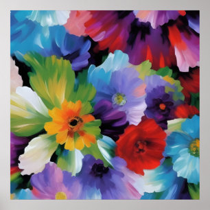 Poster Flores Bonitas Pintadas