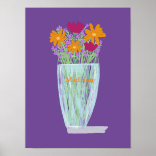 Poster Flores Bonito Doce +Nome Personalizado