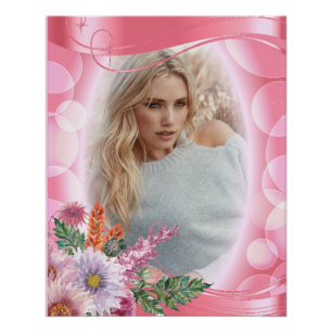 Póster Flores Bonito e de Bokeh Iridescentes - Foto "Faç