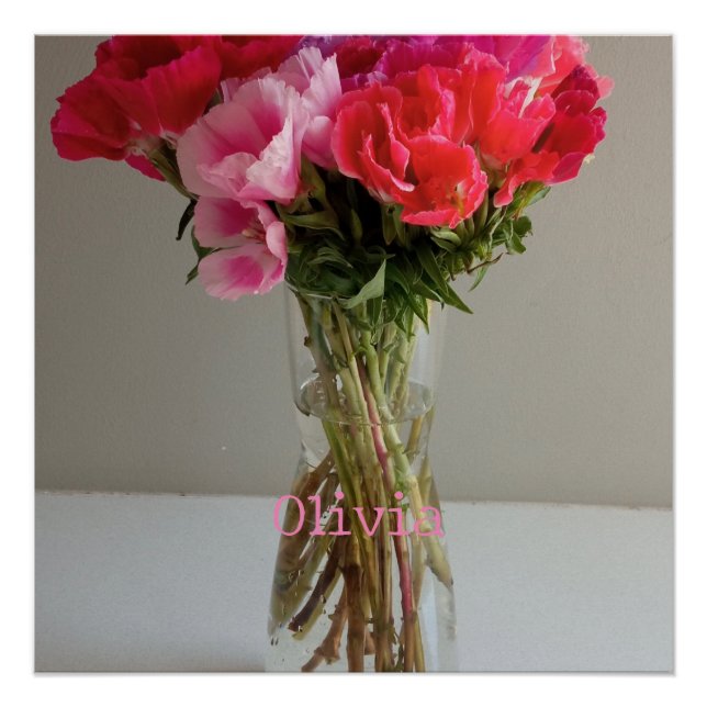 Póster Flores bonito para Fotografia de fevereiro+Nome Pe (Frente)