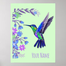Flores Botânicas De Hummingbird para amantes de av