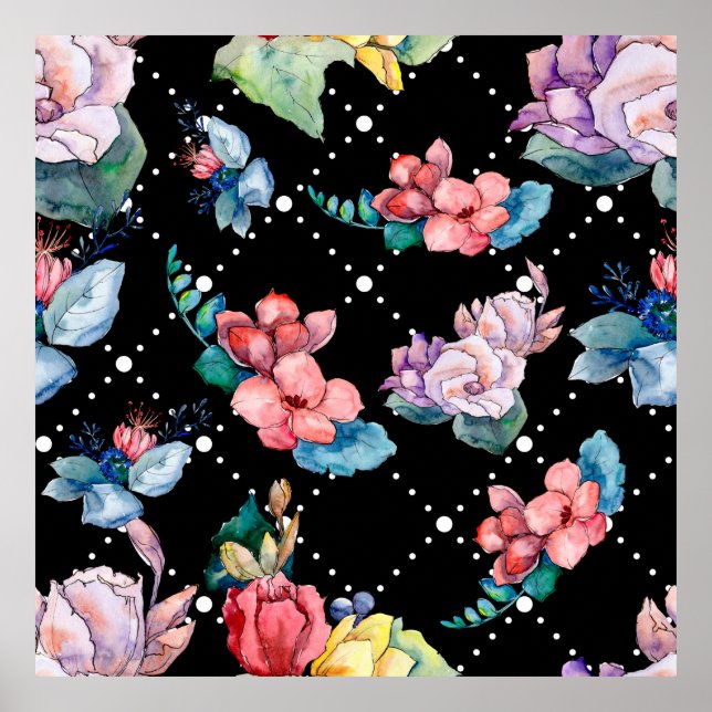 Poster Flores botânicas florais buquês. Folha de primaver (Frente)