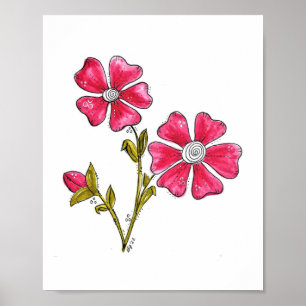 Poster Flores Brancas, Cinzentas, Quentes