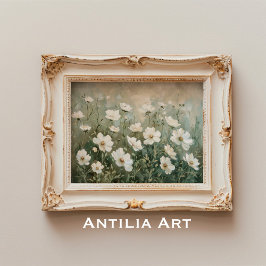 Poster Flores Brancas, Pintando Primavera Meadow