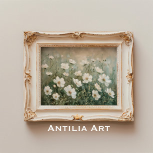 Poster Flores Brancas, Pintando Primavera Meadow