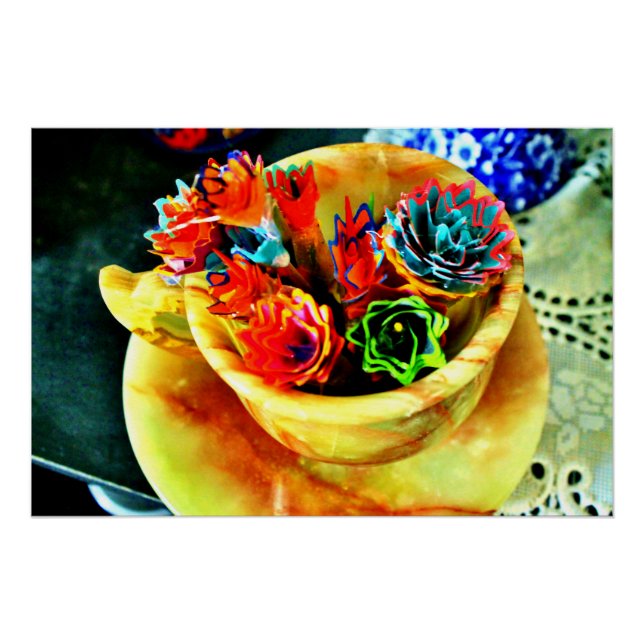 Póster Flores Brilhantes (Frente)