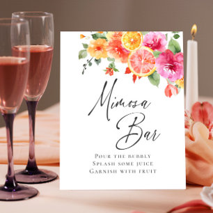 Poster Flores Brilhantes Citros Florais Bridal Mimosa Bar