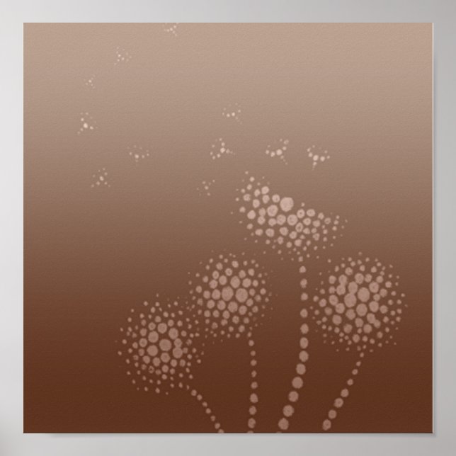 Poster flores brilhantes cor-de-rosa e castanho (Frente)