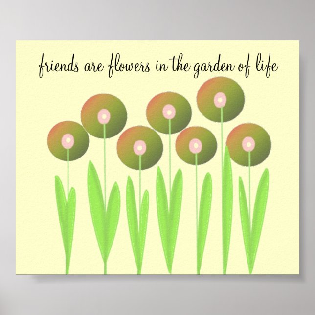 Póster Flores Caprichosas em Tons Terrosos com Dito (Frente)