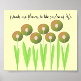 Póster Flores Caprichosas em Tons Terrosos com Dito