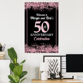 Poster Flores Cinzentas Rosa 50 Anos