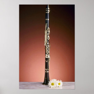 Poster Flores Clarinet brancas