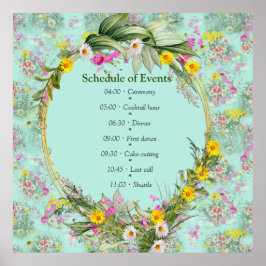 Poster Flores Clássicas Retro Meadow